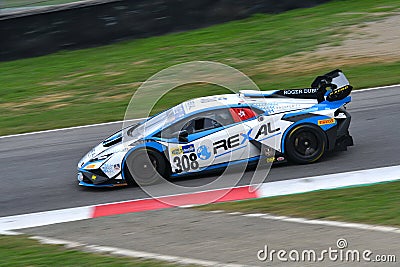 Mugello Circuit, Italy - October 21, 2022: Lamborghini Huracan ST Evo 2 driven by Privitelio of Team Rexal FFF Racing in action Editorial Stock Photo