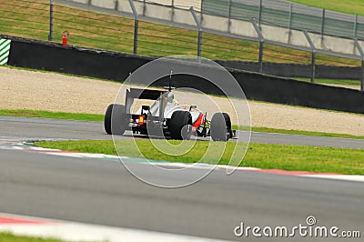 MUGELLO, ITALY - MAY 2012: Oliver Turvey of McLaren F1 team races during Formula One Teams Test Days at Mugello Circuit on May, 20 Editorial Stock Photo