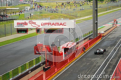 MUGELLO, ITALY - MAY 2012: Oliver Turvey of McLaren F1 team races during Formula One Teams Test Days at Mugello Circuit. Editorial Stock Photo