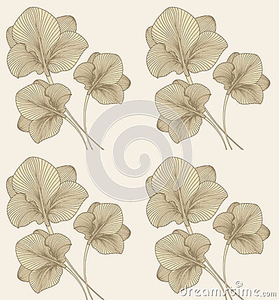 Mughal Flower Illustration and Plant vintage manual artwork Digitally enhanced Stock Photo