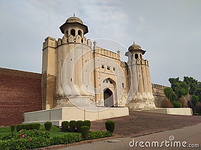 Mughal Royal Fort Gate Lahore Stock Photo