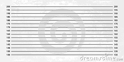 Mugshot background. Police lineup wall with a metric units scale Vector Illustration