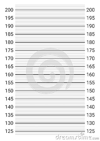 Mugshot background. Police lineup wall with a metric units scale Vector Illustration