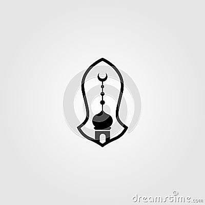 Muhammad prophet sandals symbol with islamic architecture vector illustration Vector Illustration