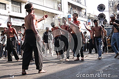 Muharram procession in Hyderabad,Ap,India. Editorial Stock Photo