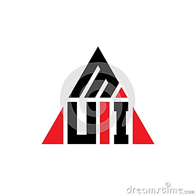 MUI triangle letter logo design with triangle shape. MUI triangle logo design monogram. MUI triangle vector logo template with red Vector Illustration