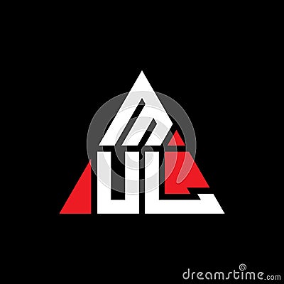 MUL triangle letter logo design with triangle shape. MUL triangle logo design monogram. MUL triangle vector logo template with red Vector Illustration
