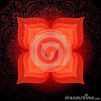 Muladhara chakra colorful symbol icon. Root chakra. Vector Illustration