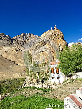 Mulbek Monastery Stock Photo