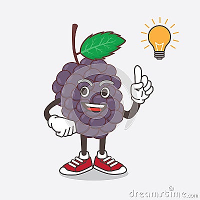 Mulberry Fruit cartoon mascot character get an idea Vector Illustration