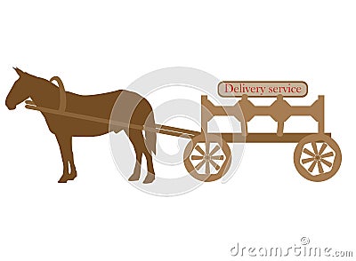 Mule and cart Vector Illustration