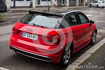 rear view of audi A1 parked in the street Editorial Stock Photo