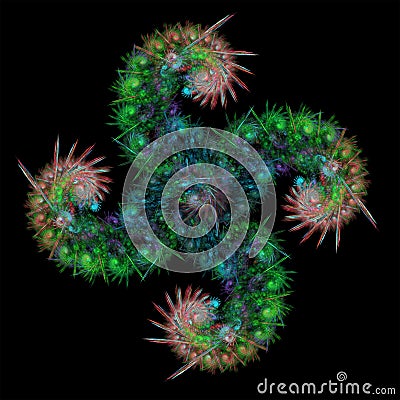 Fractal: Unfolding in the Darkness Stock Photo