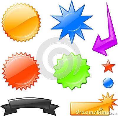 Mulit colored star burst designs Stock Photo