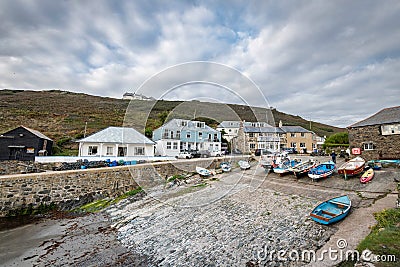 Mullion Cove and Mullion Harbour Lizard peninsular Cornwall Editorial Stock Photo