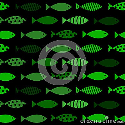 Mult Fish Seamless Pattern Background Vector Vector Illustration