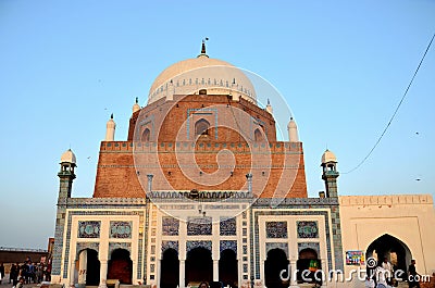 Mausoleum shrine tomb of Sufi saint Sheikh Bahauddin Zakariya Multan Pakistan Editorial Stock Photo