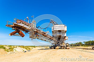 Multi bucket excavator, giant stacker, absetzer in career Stock Photo