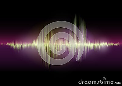 Multi color Audio waveform technology background Digital equalizer technology abstract Vector image Vector Illustration