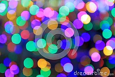Multi color bokeh, Defocused light for christmas, new year and funny holiday background Stock Photo