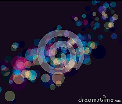 Multi color bokeh lights background Vector Illustration