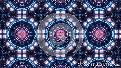 Multi color electric kaleidoscopemandala. abstract ornament with blue and pink colors Stock Photo