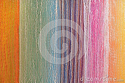 Multi color fabric in a row Stock Photo