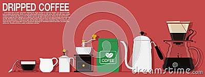 Multi color icon of dripped coffee equipment Vector Illustration