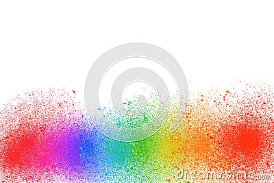 Multi color paint is a rainbow on a white background Stock Photo