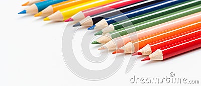 Multi color pencils. the concept of a multinational family and equality in the world Stock Photo
