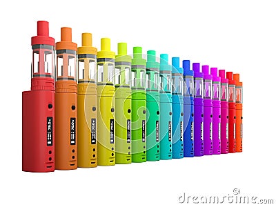 Multi-color Vaping battery mod Stock Photo