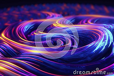 Multi-colored abstract background from a flexible tube in motion. Ai generated Stock Photo