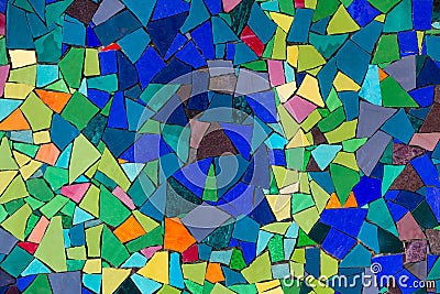 Multicolored abstract texture from ceramic triangle colorful pieces Stock Photo