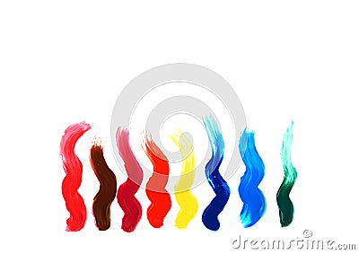 Multi-colored acrylic paint strokes Stock Photo