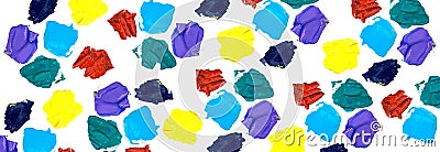 Multi-colored acrylic paint strokes on white Stock Photo