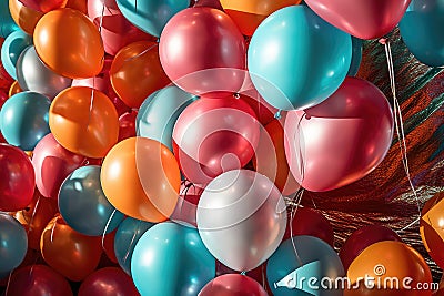 Multi-colored balloons on filled background. Holiday. Birthday Stock Photo