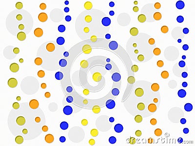 Multi colored circles on white, chaotic pattern Stock Photo