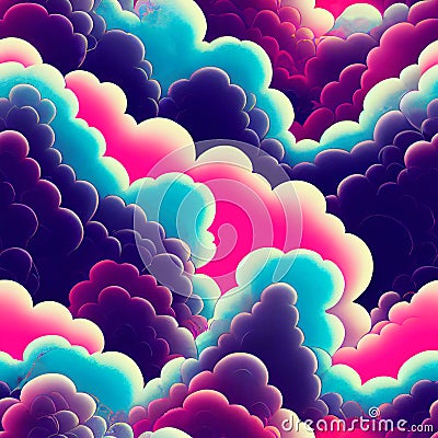 Multi colored clouds Cartoon Illustration