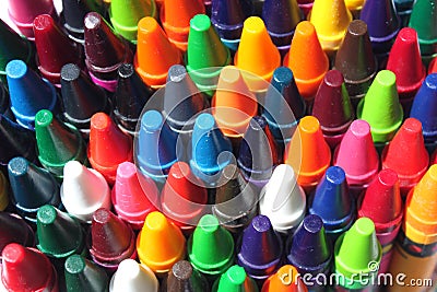 Multi colored crayons Stock Photo