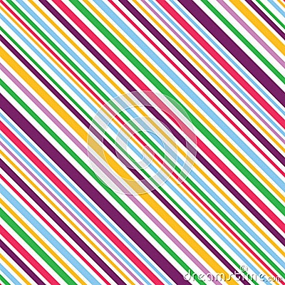 Multi colored diagonal stripes seamless pattern background. Vector Illustration