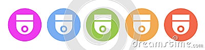 Multi colored icon Security cameras. Button banner round badge interface for application illustration Cartoon Illustration