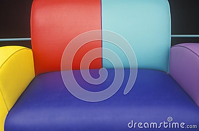 Multi colored leather sofa Stock Photo