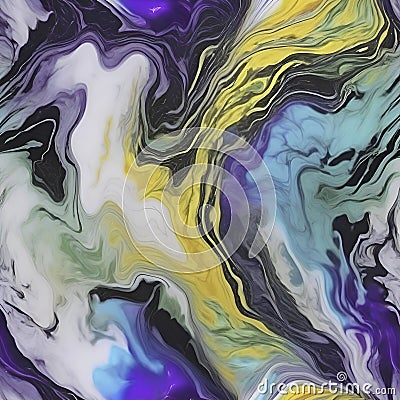 Multi-colored Lightning Pattern Marble. Generative AI. Cartoon Illustration