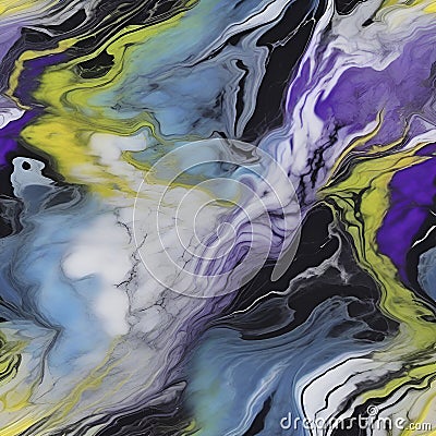 Multi-colored Lightning Pattern Marble. Generative AI. Cartoon Illustration