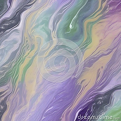 Multi-colored Lightning Pattern Marble. Generative AI. Cartoon Illustration