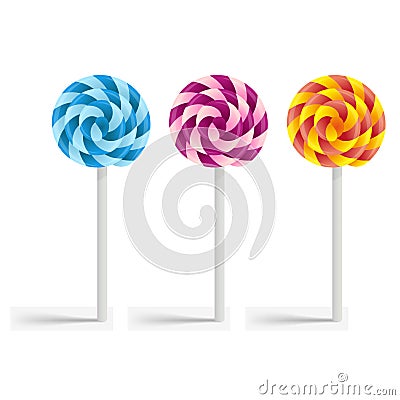Multi-colored lollipops Vector Illustration