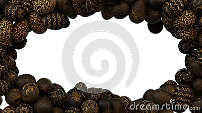 Black and gold oval Easter egg frame Stock Photo