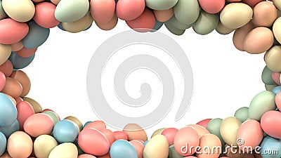 Pastel colored oval Easter egg frame Stock Photo