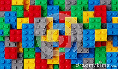 Multi-colored plastic blocks background Stock Photo