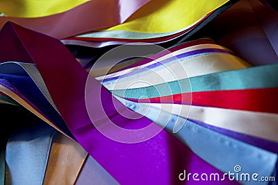 Multi colored ribbons Stock Photo